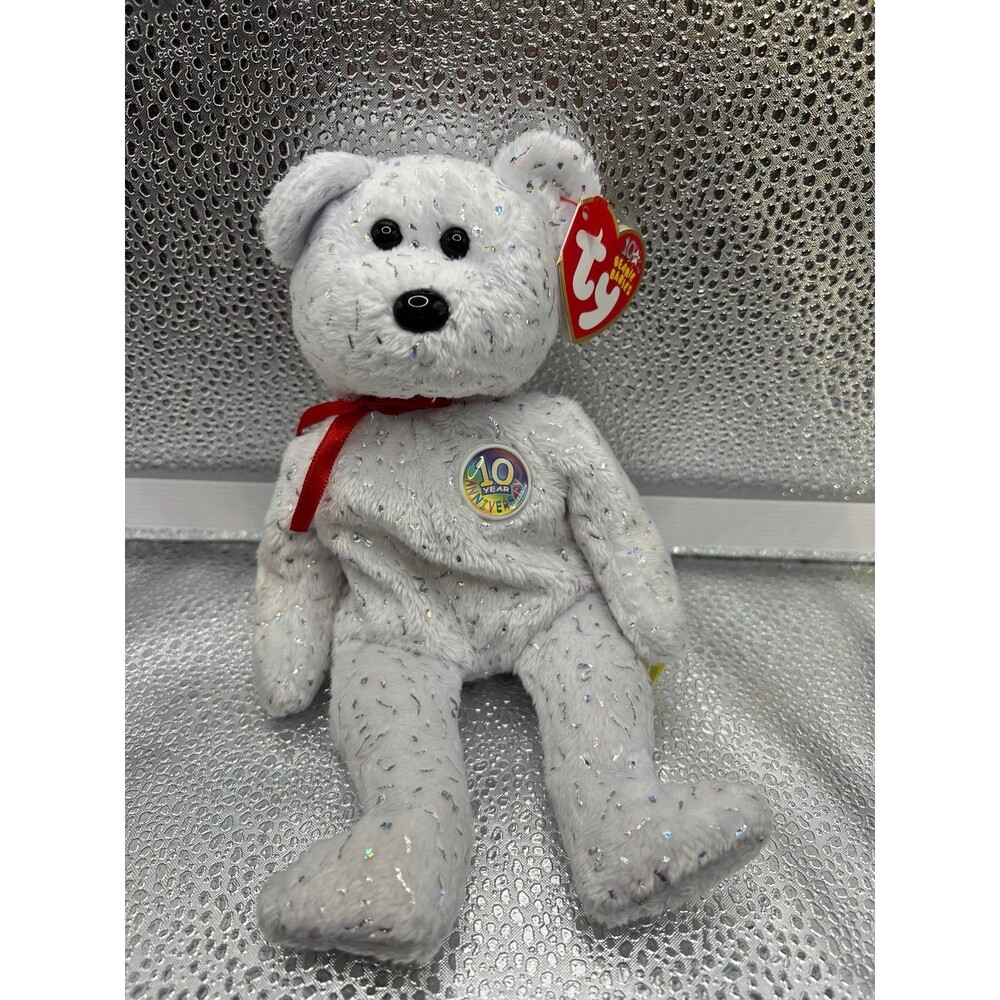 TY Beanie Baby - DECADE the Bear (White Version) (8.5 inch) - MWMTs Stuffed toy
